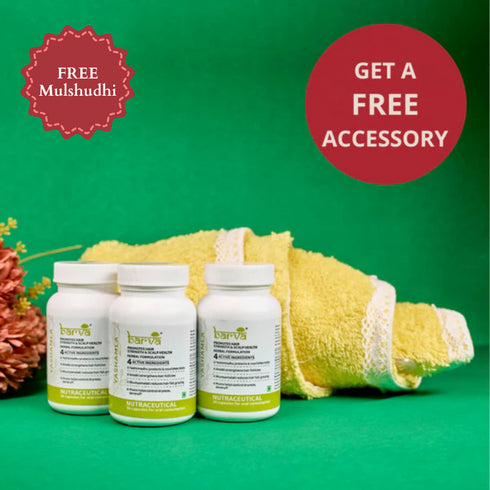 Yashamla Pack of 3 with a Free Hair Wrap & a Free Mulshudhi
